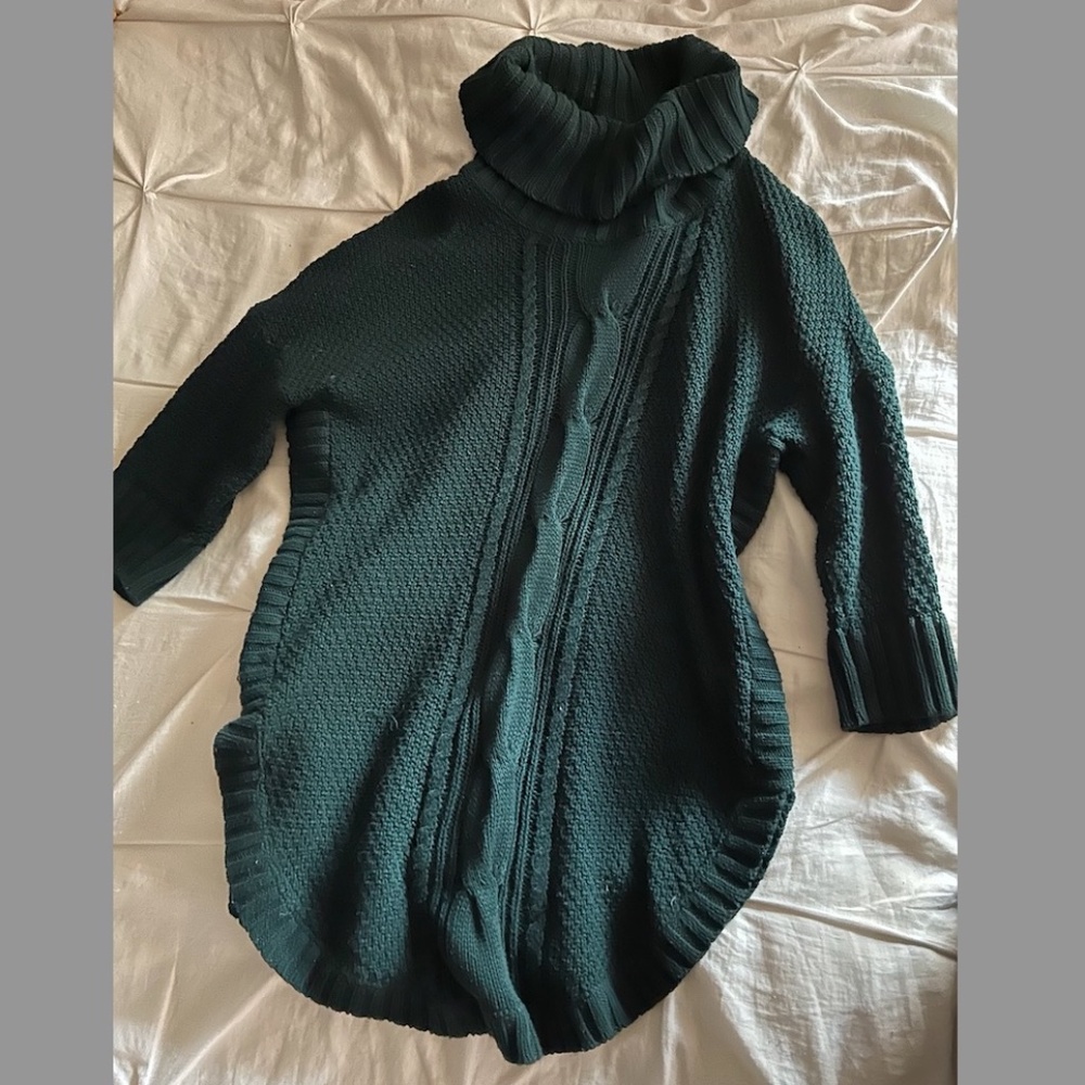 Green, Tunic-style Sweater | Express | Size M
